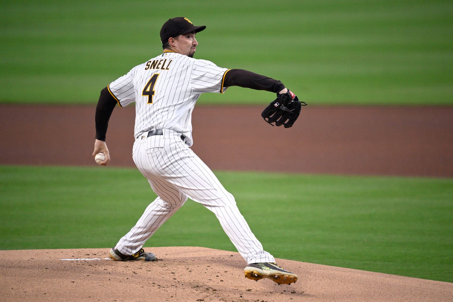 San Diego Padres starting pitcher Blake Snell throws a pitch against the Colorado Rockies during the first inning at Petco Park. (2023)